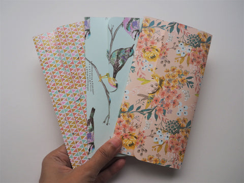 Flowers and birds handmade money envelopes--set of 3 for Christmas