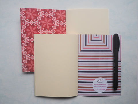 Navy blue ikat designs--set of 2 handbound notebooks for Christmas