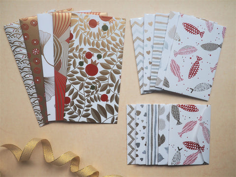 Kids money envelopes in white and gold--set of 5 in wide or horizontal size
