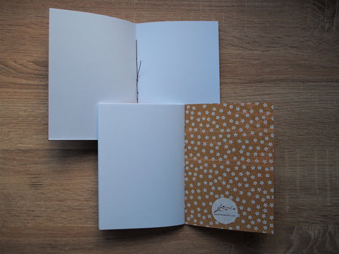 Pretty floral notebooks in pink and black with double-sided designer covers--set of 2