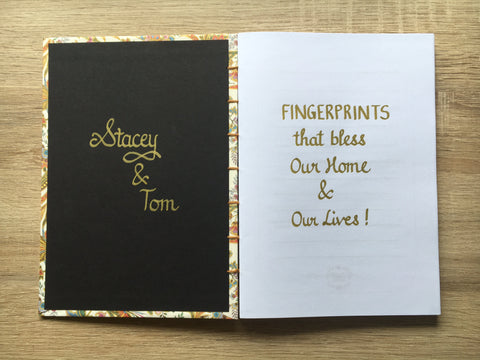 Embossed gold feathers Lokta paper hardcover journals with blank white pages